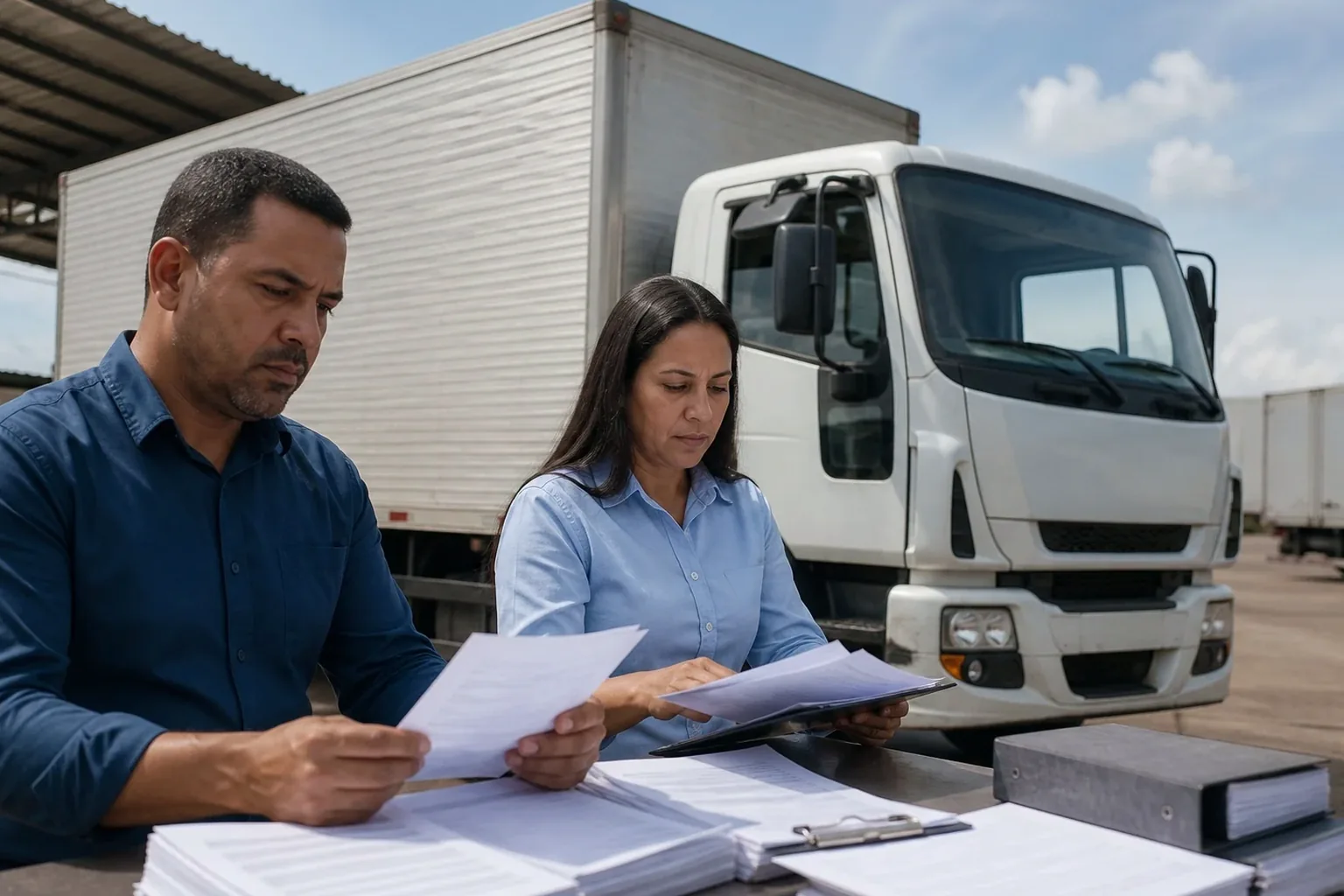 Despachante trabalhando no cadastramento de veículo na ANTT.
