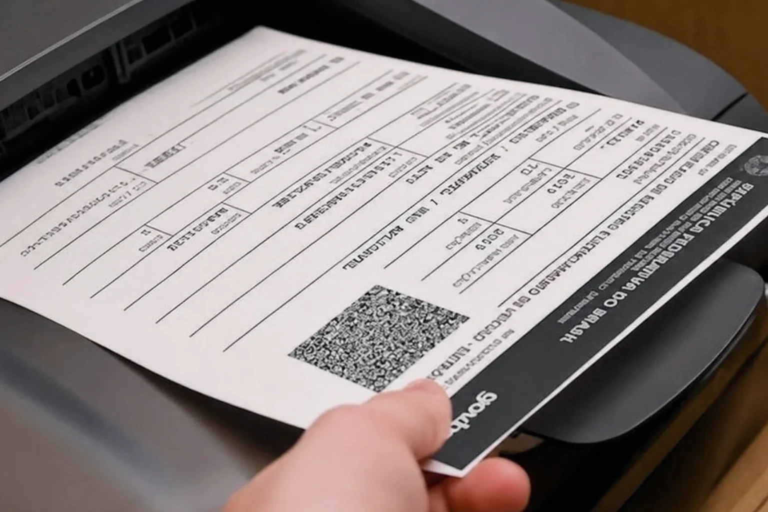 Profissional atendendo um cliente com impressão de documento CRLV-e.